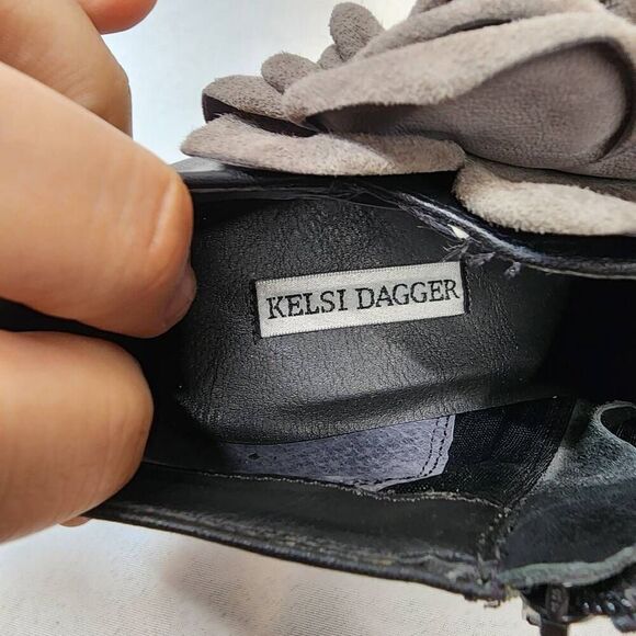 Kelsi Dagger Size 8 Rosabella Platform Ankle Booties w/Suede Gray Roses Leather - Picture 12 of 15